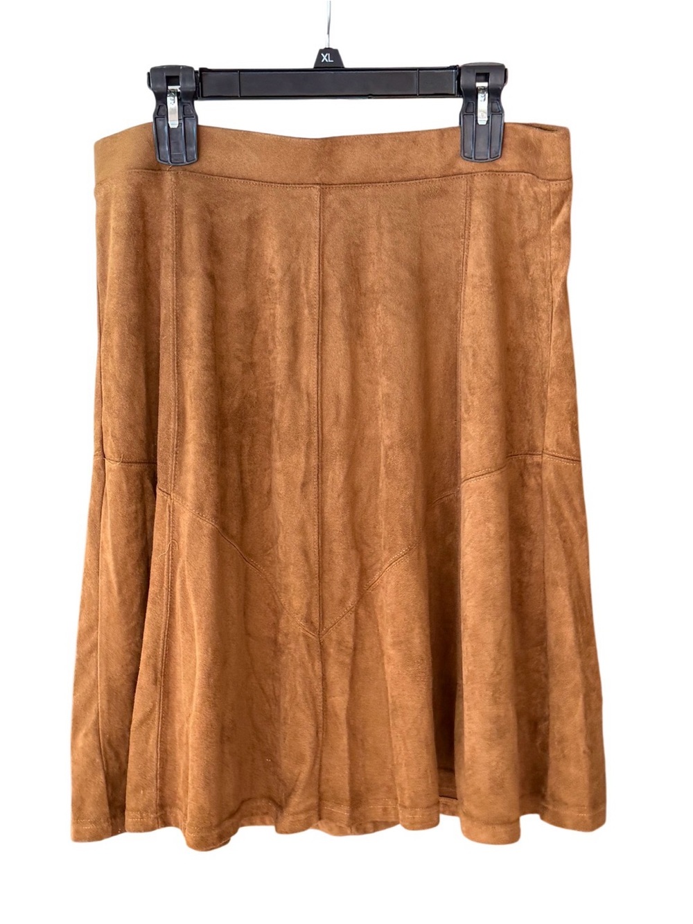 Westport 1962 Large Brown Faux Suede A Line Midi Skirt Western Boho - Picture 2 of 3